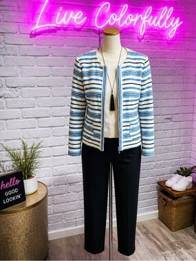 Gerry Weber Striped Blazer Jacket Size Small